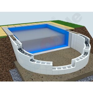 Styropor Pool - Halbovalbecken