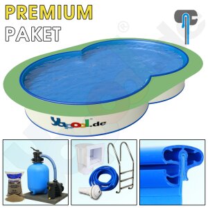 Premium Pool Paket A Achtformbecken PROFI FAMILY 5,25 x...