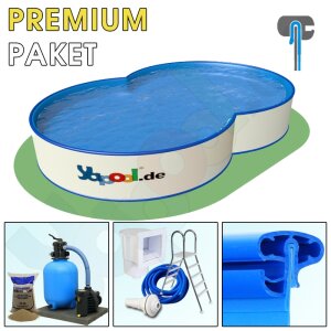 Premium Pool Paket C Achtformbecken PROFI FAMILY 7,25 m x...