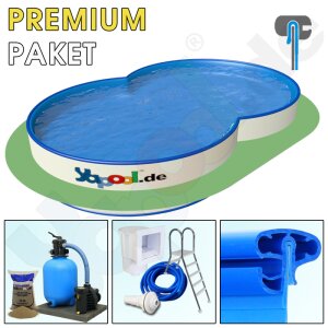 Premium Pool Paket B Achtformbecken PROFI FAMILY 8,55 x...