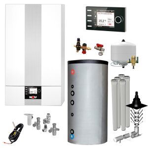Plus-Paket Gas-Brennwerttherme Wolf CGB-2-20 4,4-20,4 kW...