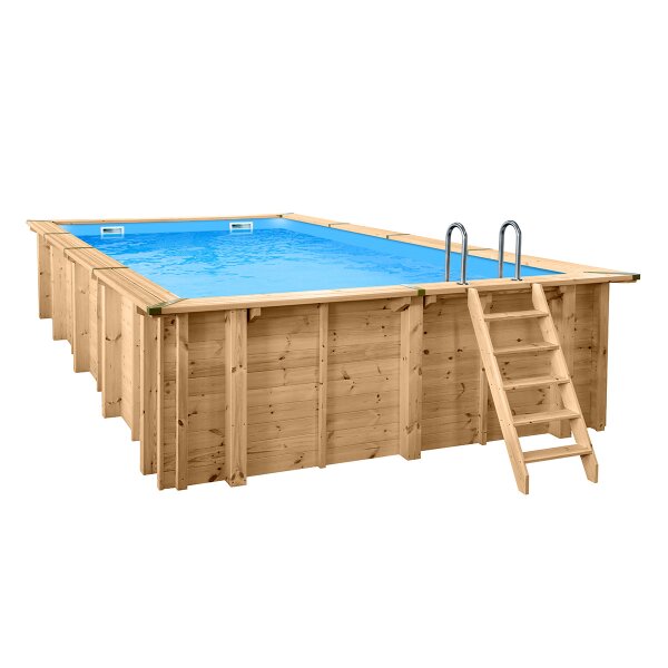 Holzpool Holzschwimmbecken Bali 7,90 x 4,00 x 1,38 m Rechteckbecken