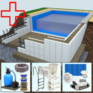 PremiumPlus+ Paket Yapool Stone Profi PS40 Styropor...