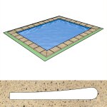 Pool Beckenrandsteine Beton Rechteckbecken 4,00 x 7,50 m wellenform sandfarben