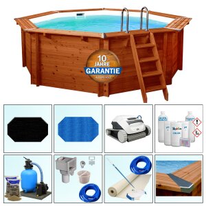 PremiumPlus+ Paket Holzpool Schwimmbecken Sumatra PRO...