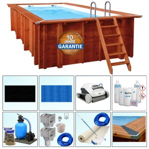 PremiumPlus+ Paket Holzpool Schwimmbecken Sumatra PRO...