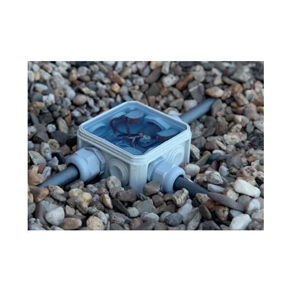 Unterwasser Kabeldose Gelbox-T40 Typ GQ IP68 90 x 90 x 52 mm für Kabel 9-17 mm