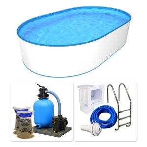 Fastline Pool Paket Ovalbecken 5,3 m x 3,2 m x 1,5 m -...