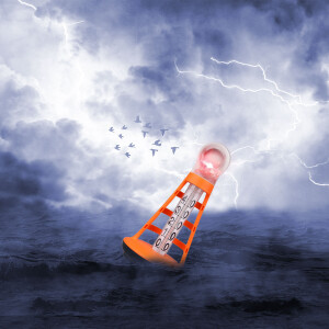 Kokido Storm Pool Thermometer Schwimmthermometer mit LED Leuchte und großer Skala