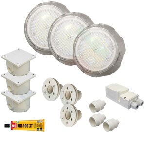 Paket 3x Seamaid Mini LED Scheinwerfer Poolscheinwerfer...
