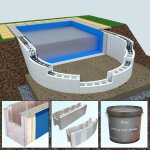 Yapool Stone PS25 Styropor Schwimmbecken Halbovalpool 6,0 x 3,0 x 1,2 m