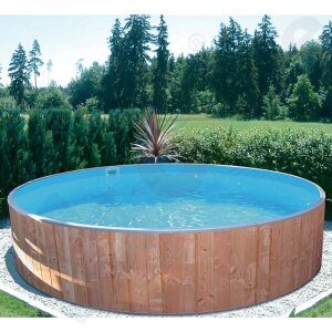 Rundbecken FUN WOOD 5,0 x 1,2 m Folie sand 0,8 mm Alu...