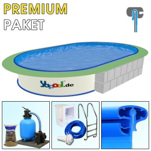 Premium Pool Paket A Ovalbecken PROFI SWIM 5,3 x 3,2 x...