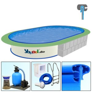 Premium Pool Paket A Ovalbecken PROFI SWIM 8,0 x 4,0 x...