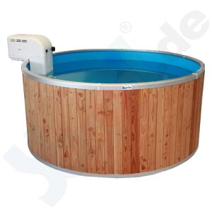 Rundbecken FUN WOOD 3,5 x 1,2 m Folie blau 0,8 mm Alu...