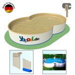 PROFI Achtformpool FAMILY 7,25 x 4,6 x 1,5 m Folie sand 0,8 mm Kombihandlauf