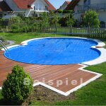 PROFI Achtformpool FAMILY 7,25 x 4,6 x 1,5 m Folie sand 0,8 mm Kombihandlauf