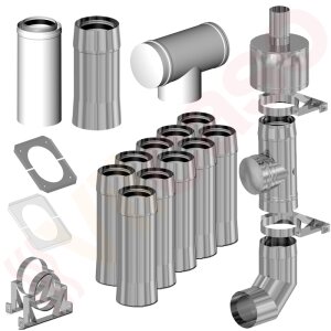 Almeva Abgas Paket für Außenwandsystem 10 m...