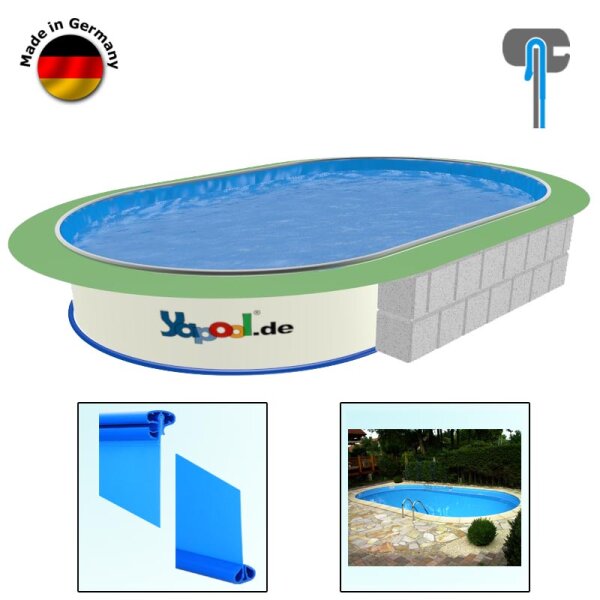 PROFI Ovalpool SWIM 5,3 x 3,2 x 1,5 m Folie blau 0,8 mm Kombihandlauf
