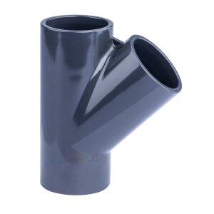 PVC T-Stück 45° Klebeanschluss Ø 50 mm