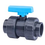 PVC Kugelhahn 2 Verschraubungen Klebemuffe 50 mm