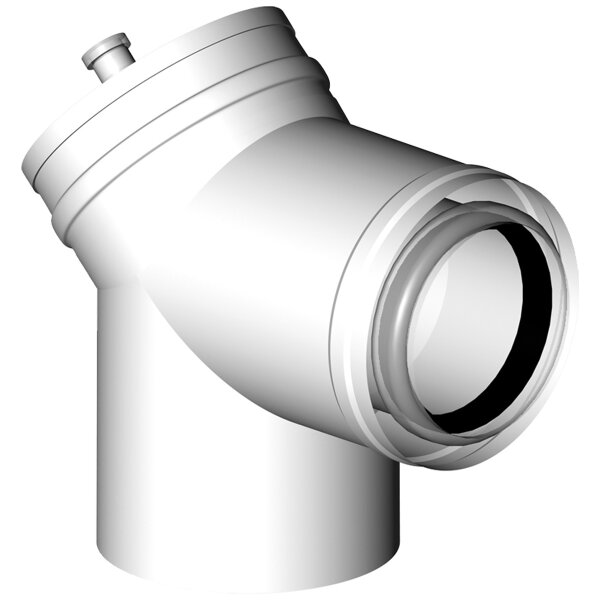 Almeva Abgas Revisionsbogen doppelwandig 87° DN 110/160 PPH/Stahl weiß