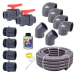 Premium Paket Yapool Stone Profi PS40 Styropor Pool Rechteckpool 4,5 x 6,5 x 1,5 m