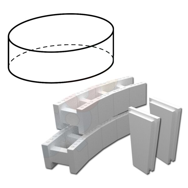 Yapool Stone PS25 Steinsatz für Rundbecken Rundpool 5,0 m x 1,2 m (Modul 1)