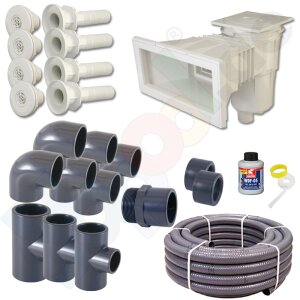 Yapool Stone PROFI Pool Fittings Set up to 90 m³...