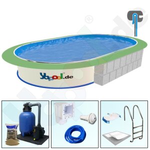 Premium Pool Paket A Ovalbecken SWIM 8,0 x 4,0 x 1,2 m...