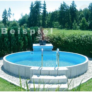 Premium Pool Paket B Round Pool FUN 3,0 x 1,2 m Liner 0,8 mm blue Alu