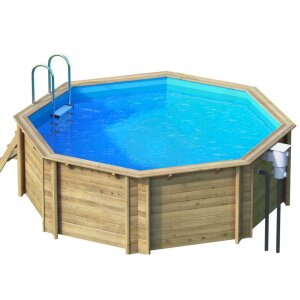 Paket Holzpool Holzschwimmbecken Tropic Octo 414 4,14 x...