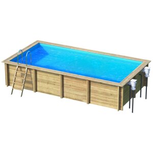 Paket Holzpool Holzschwimmbecken Weva 8,0 x 4,0 x 1,46 m...