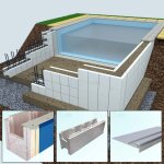 Yapool Stone Classic PS25 Pool Styropor Rechteckbecken 4,0 x 8,0 x 1,5 m hellblau